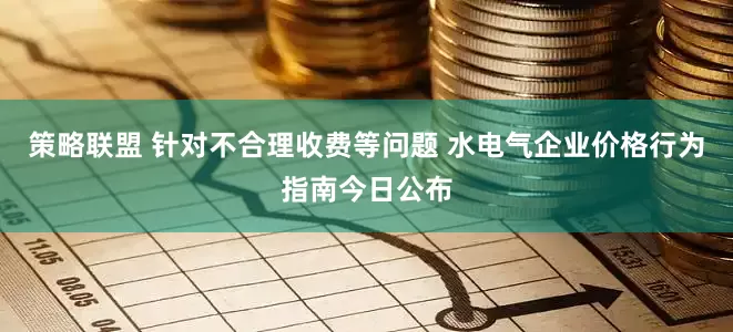 策略联盟 针对不合理收费等问题 水电气企业价格行为指南今日公布